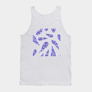 Aboriginal Art - Leaves Repeat Clear Blue Tank Top